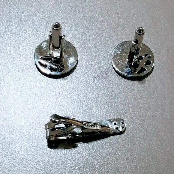 Shields Cuff Links Tie Bar Set Fleur De Lis - Picture 2 of 5